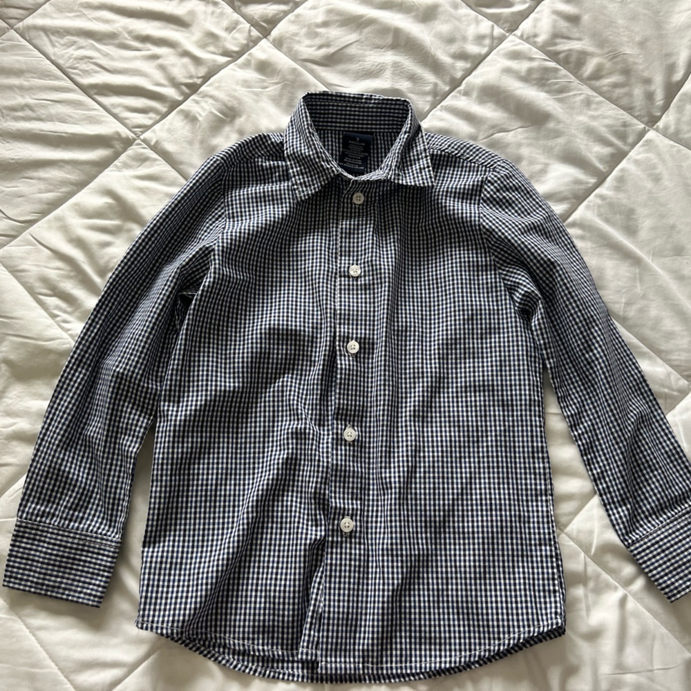 Nautica Kids Black and White Checkered Button Down Shirt